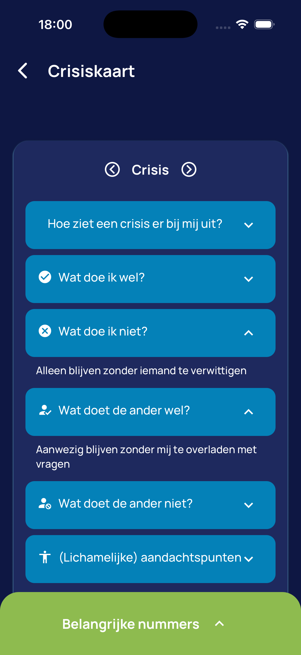 overzicht van de crisiskaart