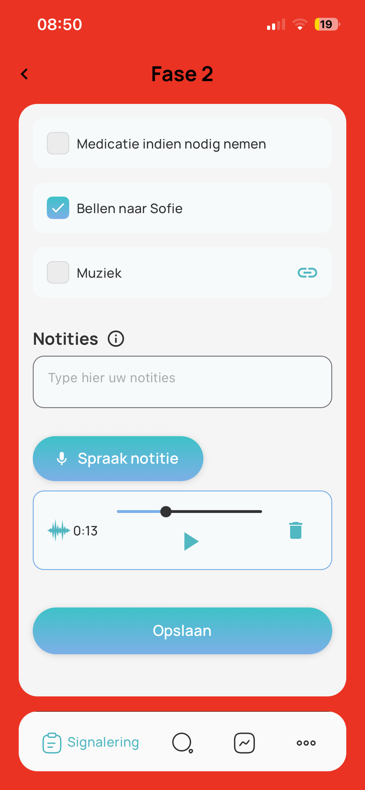 spraakbericht achterlaten tijdens het scoren