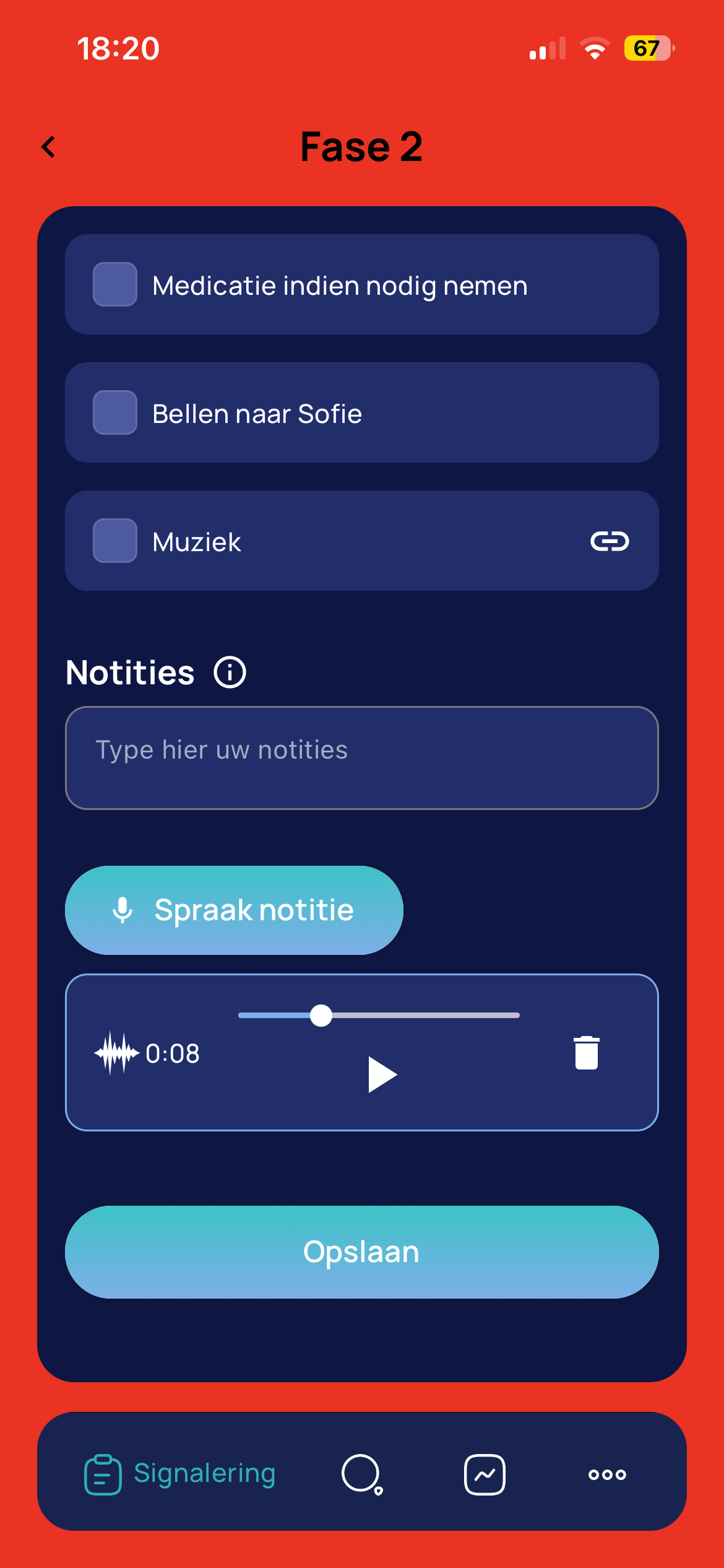 spraakbericht achterlaten tijdens het scoren